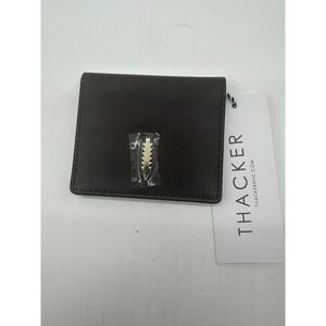 Thacker Cassie Leather Card Case Foldable and Snap Espresso One Size NWT